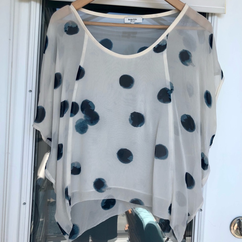 Babaton silk blouse xs